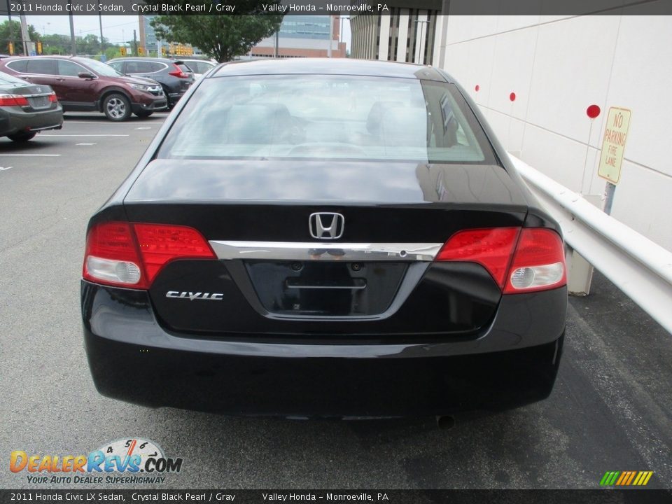 2011 Honda Civic LX Sedan Crystal Black Pearl / Gray Photo #4