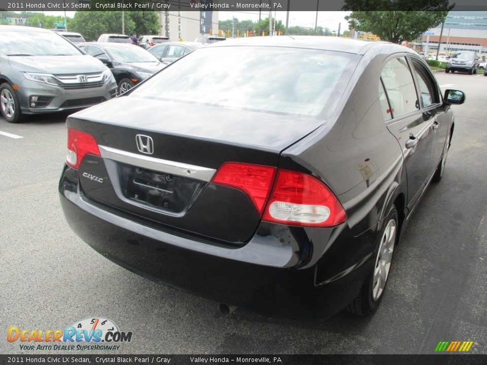 2011 Honda Civic LX Sedan Crystal Black Pearl / Gray Photo #5