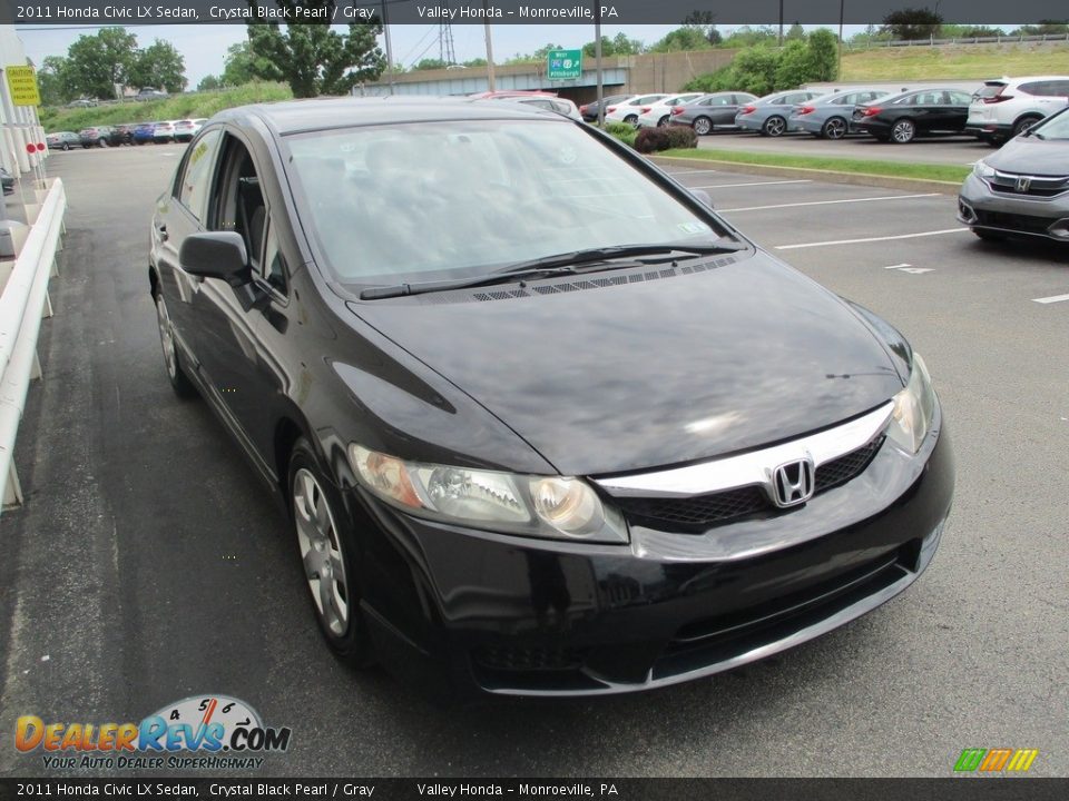 2011 Honda Civic LX Sedan Crystal Black Pearl / Gray Photo #7