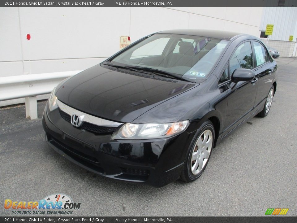2011 Honda Civic LX Sedan Crystal Black Pearl / Gray Photo #9
