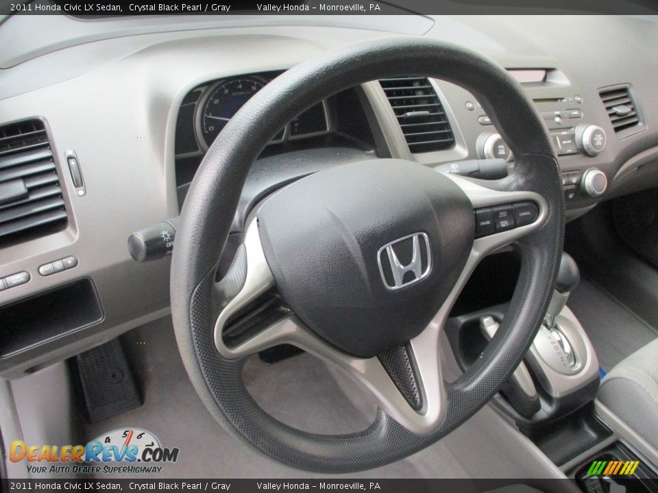 2011 Honda Civic LX Sedan Crystal Black Pearl / Gray Photo #13