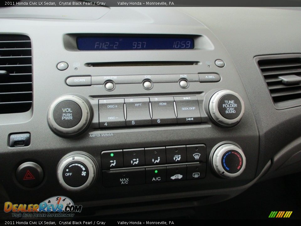 2011 Honda Civic LX Sedan Crystal Black Pearl / Gray Photo #14