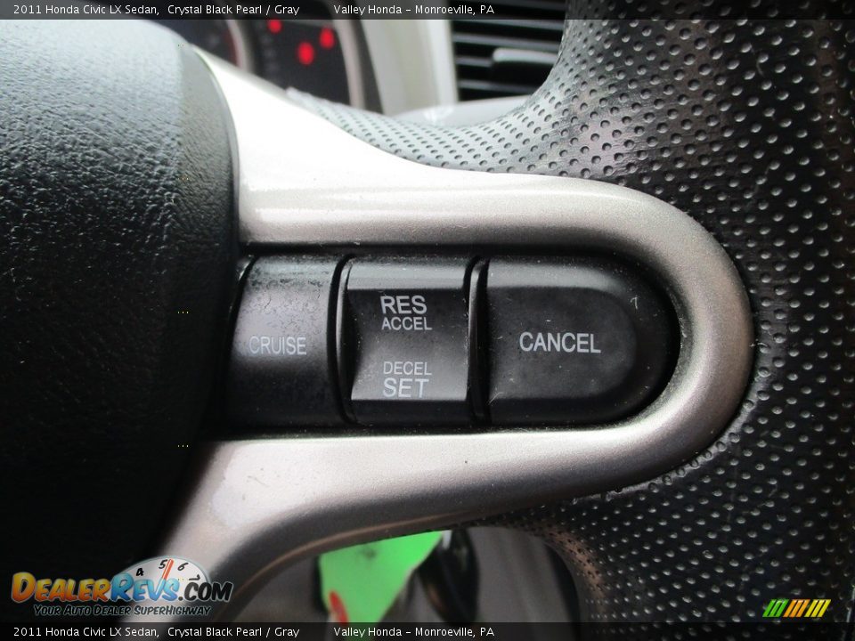 2011 Honda Civic LX Sedan Crystal Black Pearl / Gray Photo #15