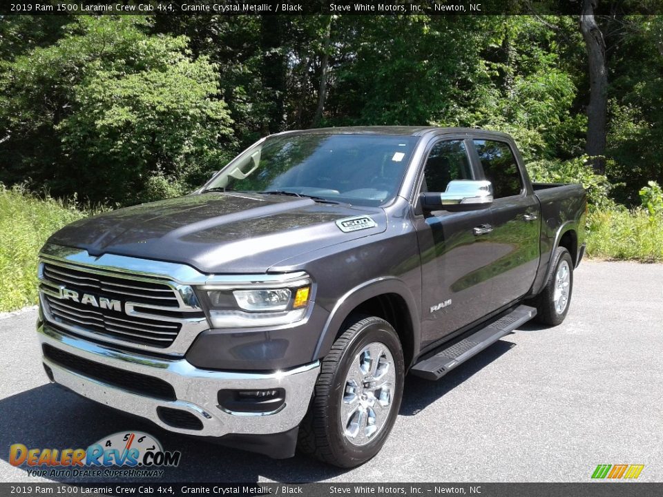 2019 Ram 1500 Laramie Crew Cab 4x4 Granite Crystal Metallic / Black Photo #2