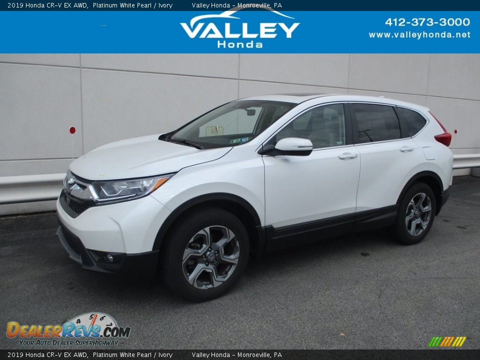 2019 Honda CR-V EX AWD Platinum White Pearl / Ivory Photo #1