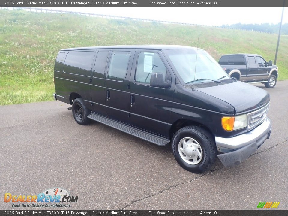 2006 Ford E Series Van E350 XLT 15 Passenger Black / Medium Flint Grey Photo #2