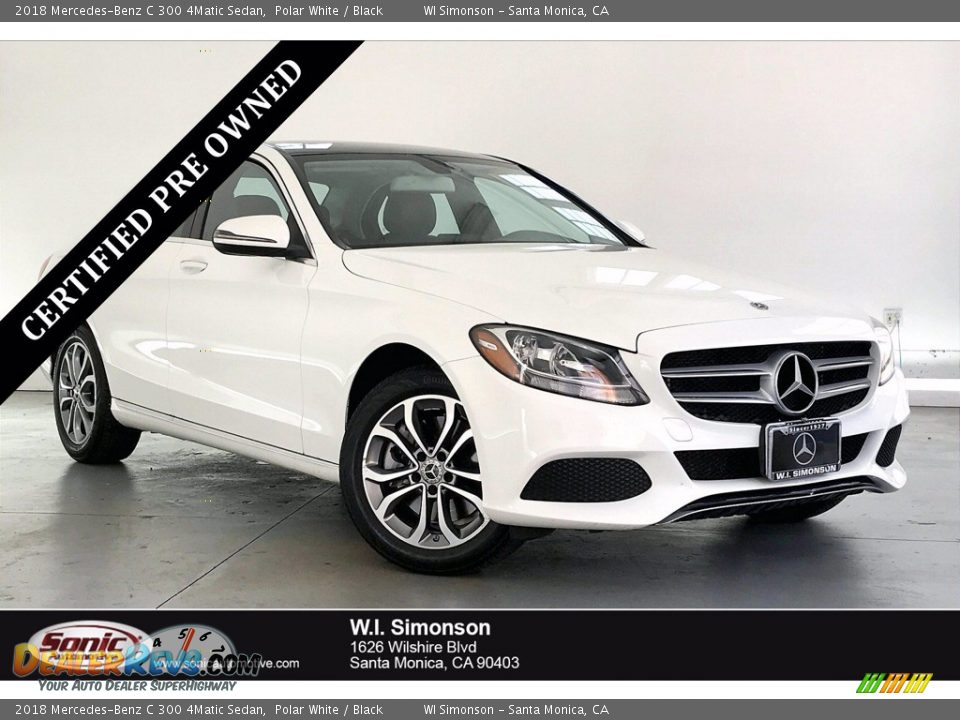 2018 Mercedes-Benz C 300 4Matic Sedan Polar White / Black Photo #1