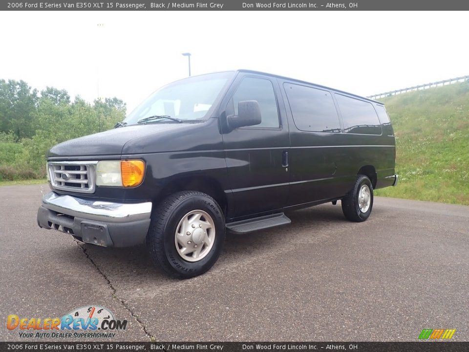 Black 2006 Ford E Series Van E350 XLT 15 Passenger Photo #7