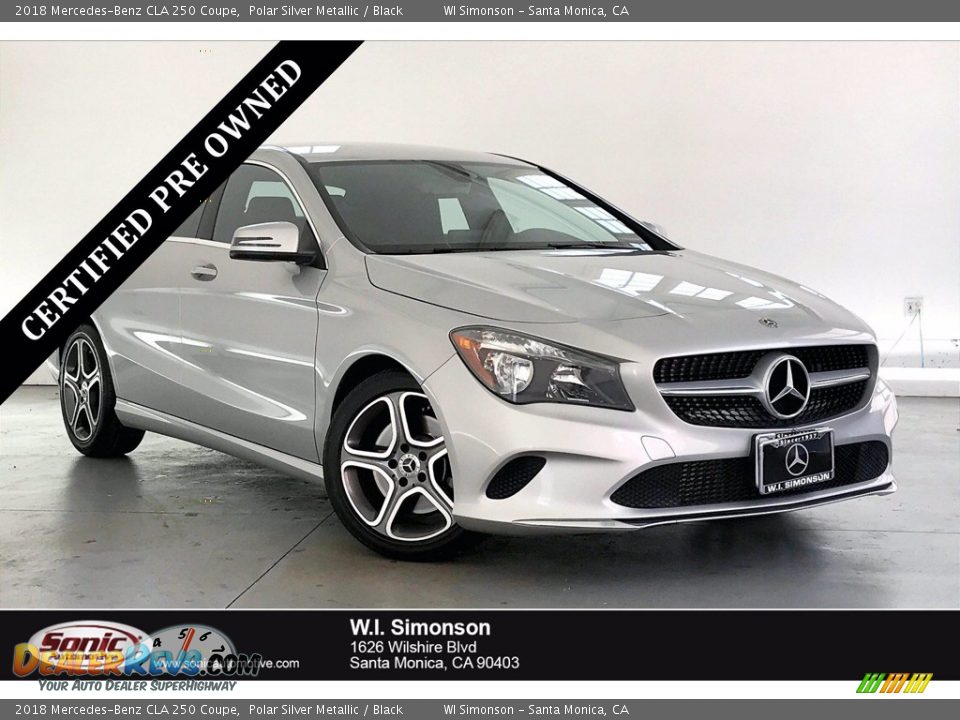 2018 Mercedes-Benz CLA 250 Coupe Polar Silver Metallic / Black Photo #1