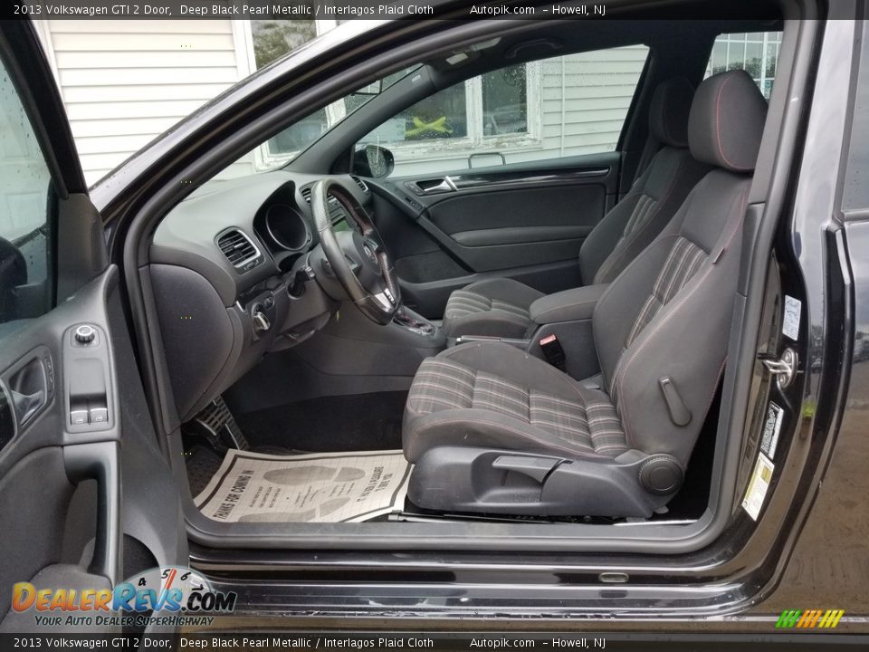 2013 Volkswagen GTI 2 Door Deep Black Pearl Metallic / Interlagos Plaid Cloth Photo #12