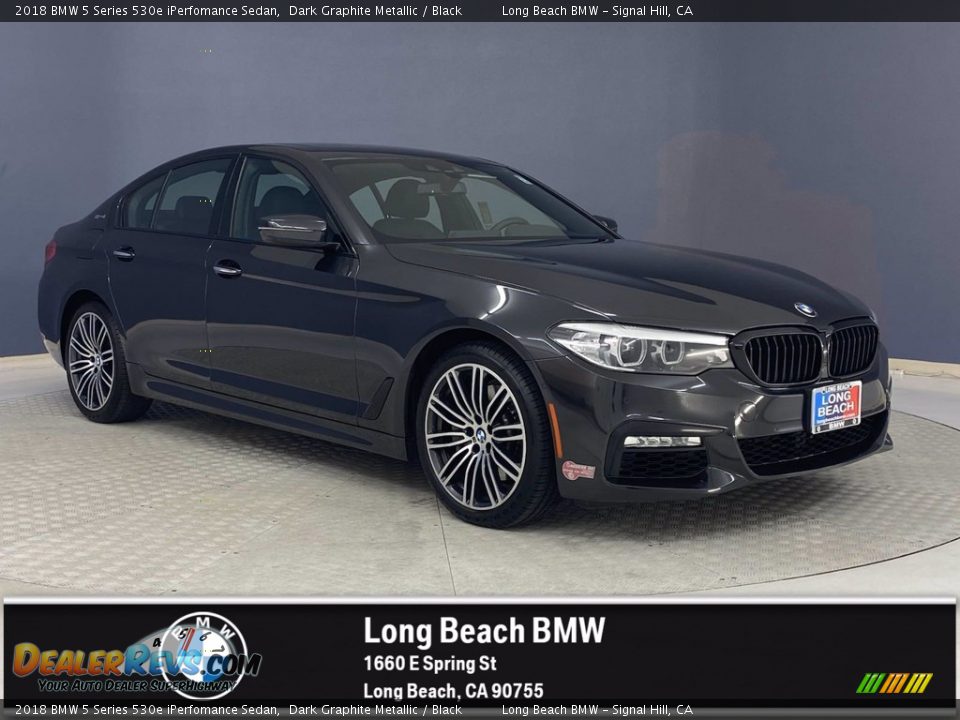 2018 BMW 5 Series 530e iPerfomance Sedan Dark Graphite Metallic / Black Photo #1