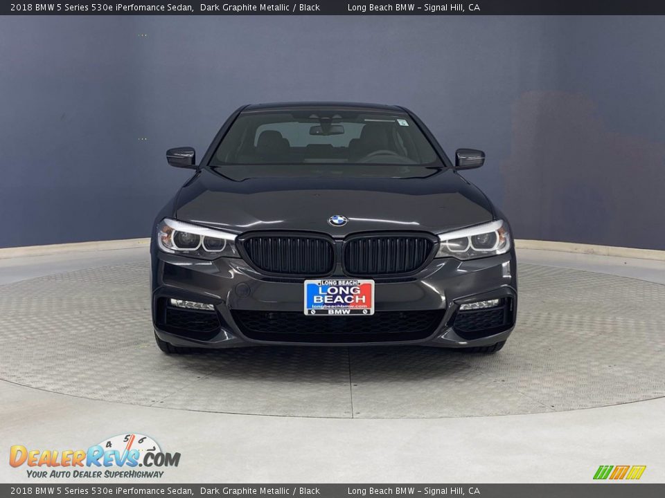 2018 BMW 5 Series 530e iPerfomance Sedan Dark Graphite Metallic / Black Photo #2