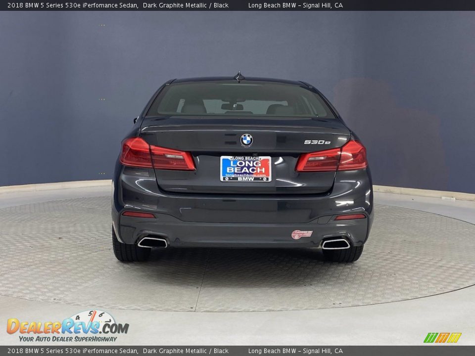 2018 BMW 5 Series 530e iPerfomance Sedan Dark Graphite Metallic / Black Photo #4