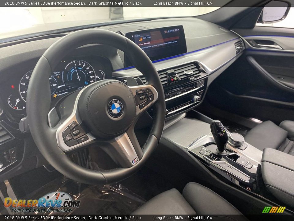 2018 BMW 5 Series 530e iPerfomance Sedan Dark Graphite Metallic / Black Photo #16