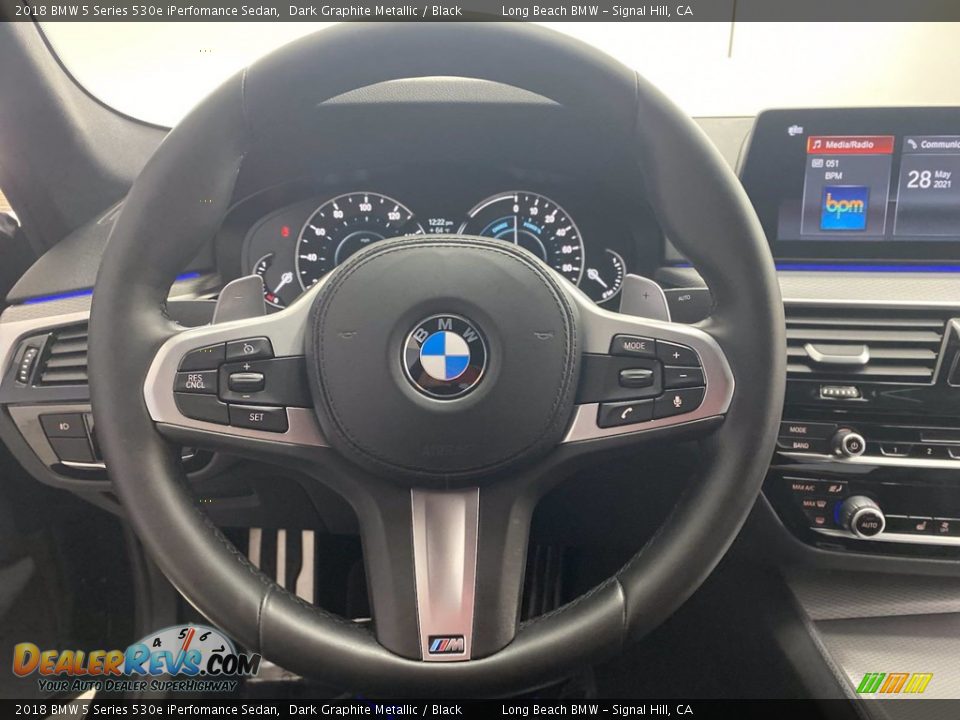 2018 BMW 5 Series 530e iPerfomance Sedan Dark Graphite Metallic / Black Photo #18