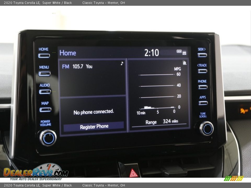 2020 Toyota Corolla LE Super White / Black Photo #10