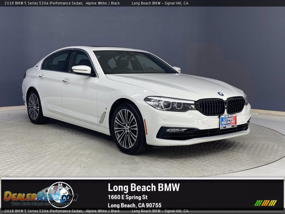 2018 BMW 5 Series 530e iPerfomance Sedan Alpine White / Black Photo #1