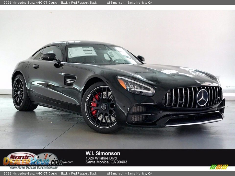 2021 Mercedes-Benz AMG GT Coupe Black / Red Pepper/Black Photo #1