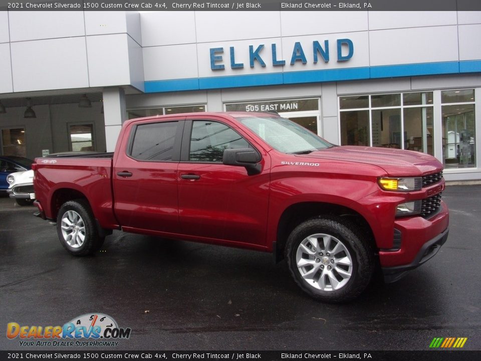 2021 Chevrolet Silverado 1500 Custom Crew Cab 4x4 Cherry Red Tintcoat / Jet Black Photo #1