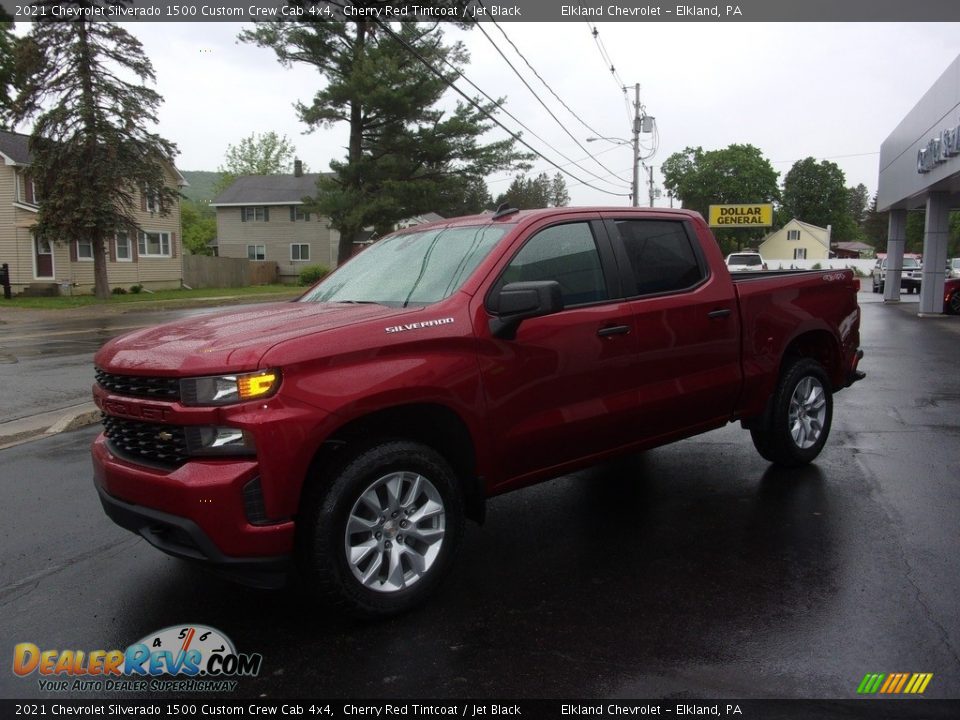 2021 Chevrolet Silverado 1500 Custom Crew Cab 4x4 Cherry Red Tintcoat / Jet Black Photo #7