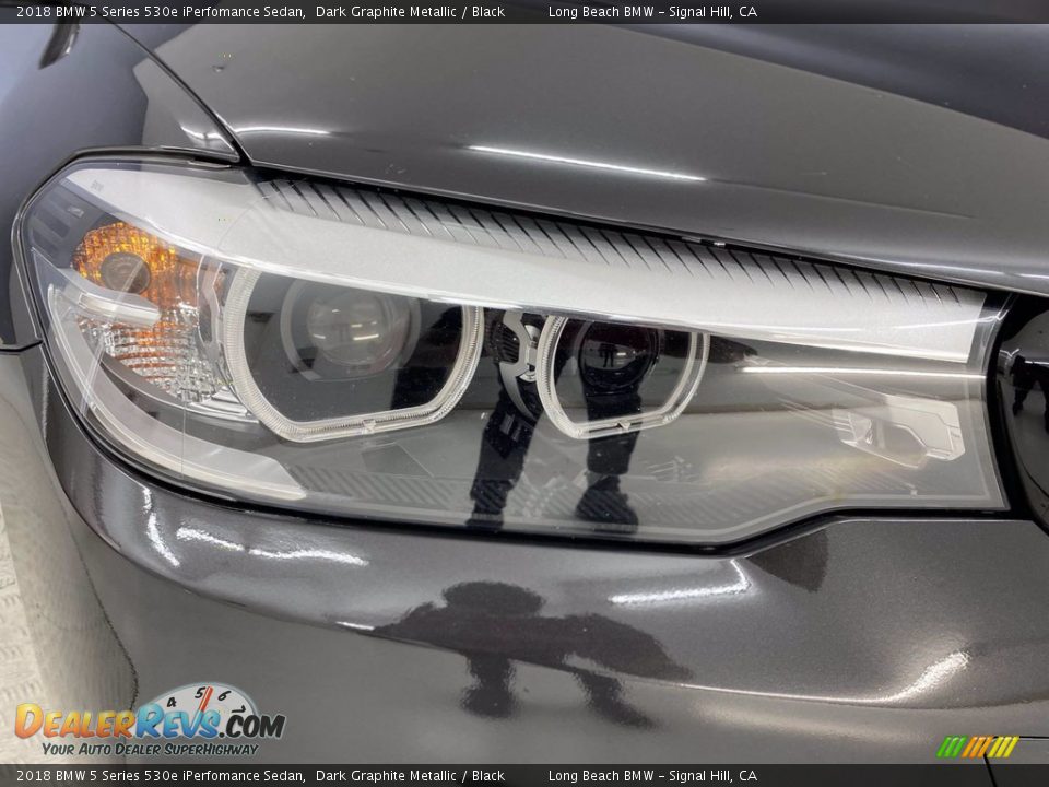 2018 BMW 5 Series 530e iPerfomance Sedan Dark Graphite Metallic / Black Photo #7