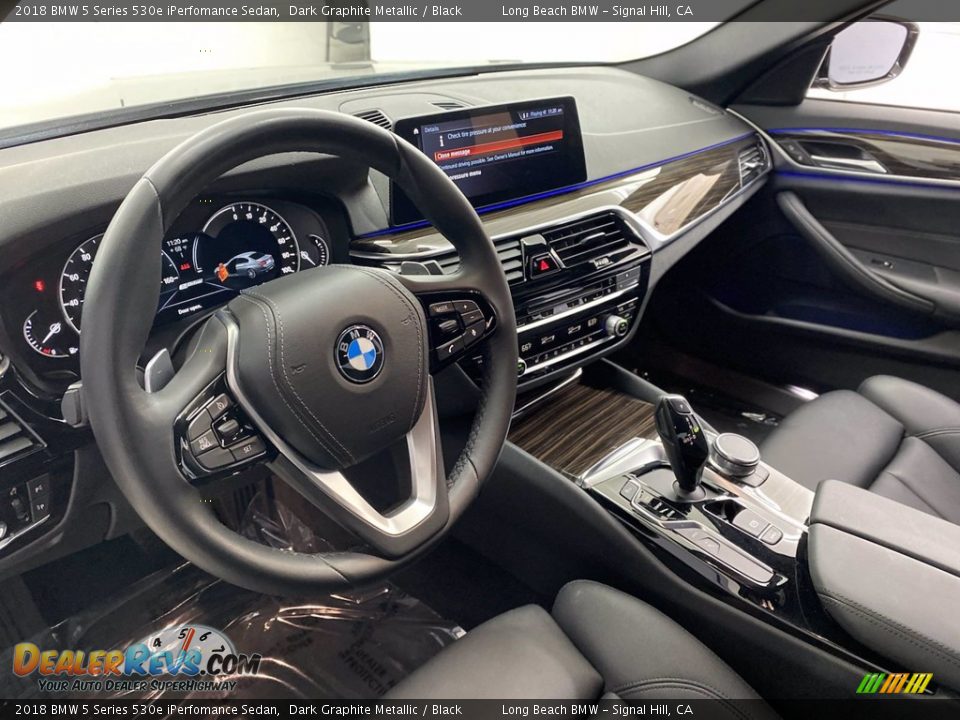 2018 BMW 5 Series 530e iPerfomance Sedan Dark Graphite Metallic / Black Photo #16