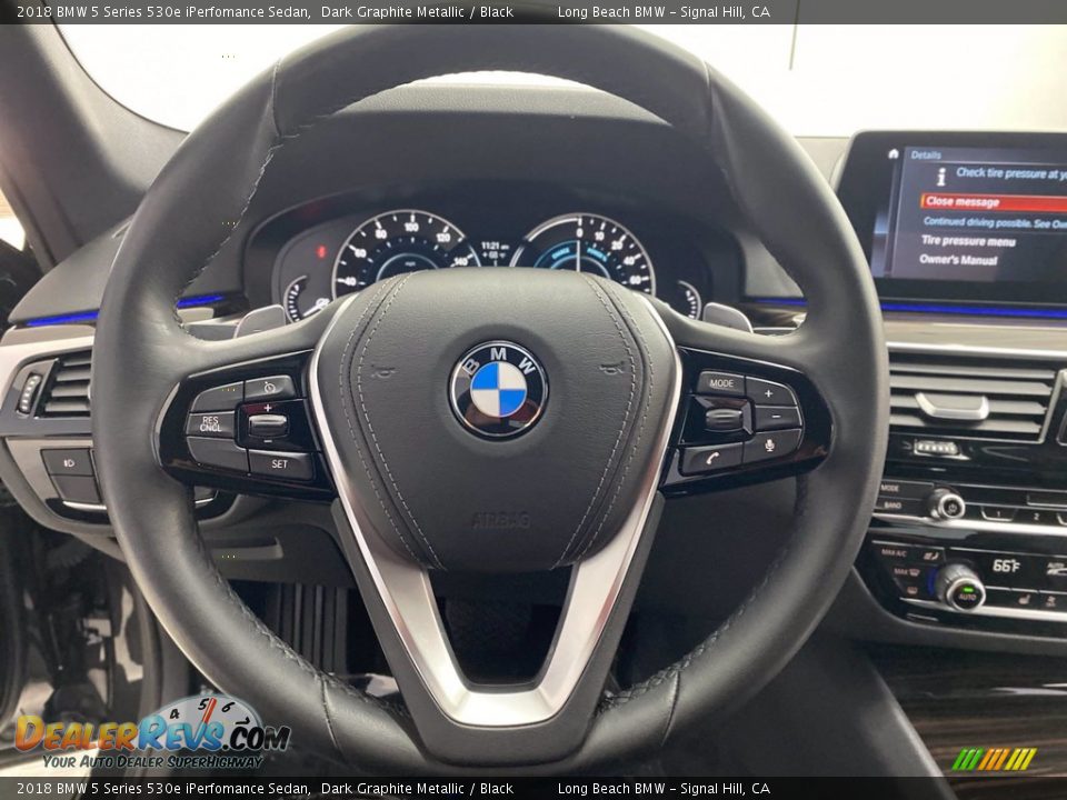 2018 BMW 5 Series 530e iPerfomance Sedan Dark Graphite Metallic / Black Photo #18