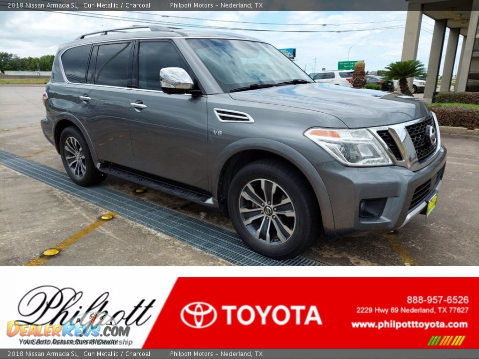 2018 Nissan Armada SL Gun Metallic / Charcoal Photo #1