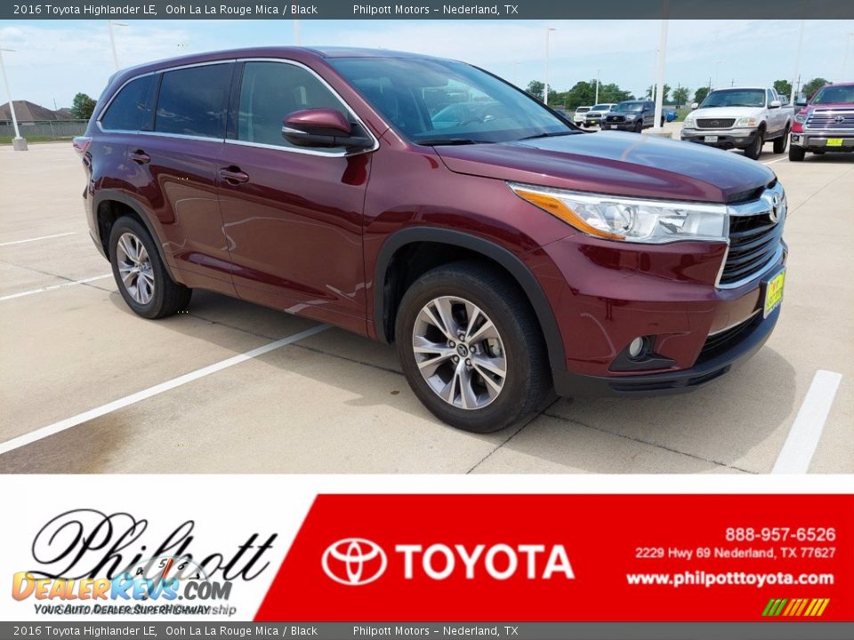 2016 Toyota Highlander LE Ooh La La Rouge Mica / Black Photo #1