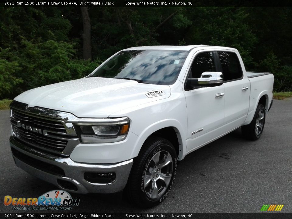 2021 Ram 1500 Laramie Crew Cab 4x4 Bright White / Black Photo #2