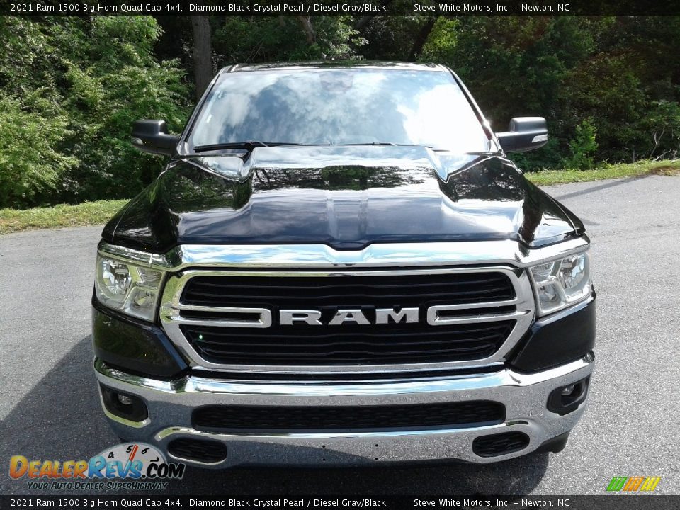 2021 Ram 1500 Big Horn Quad Cab 4x4 Diamond Black Crystal Pearl / Diesel Gray/Black Photo #3