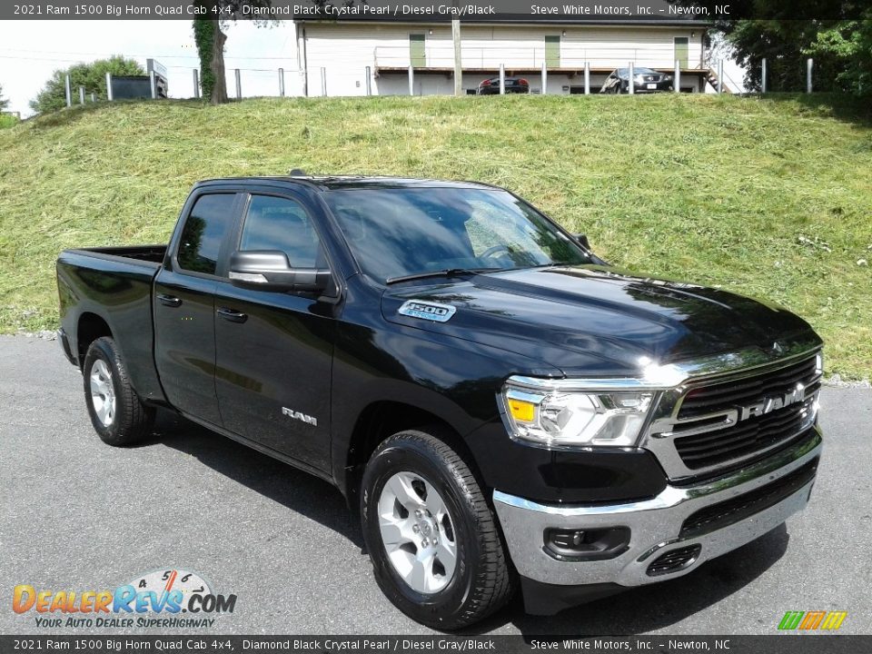 2021 Ram 1500 Big Horn Quad Cab 4x4 Diamond Black Crystal Pearl / Diesel Gray/Black Photo #4