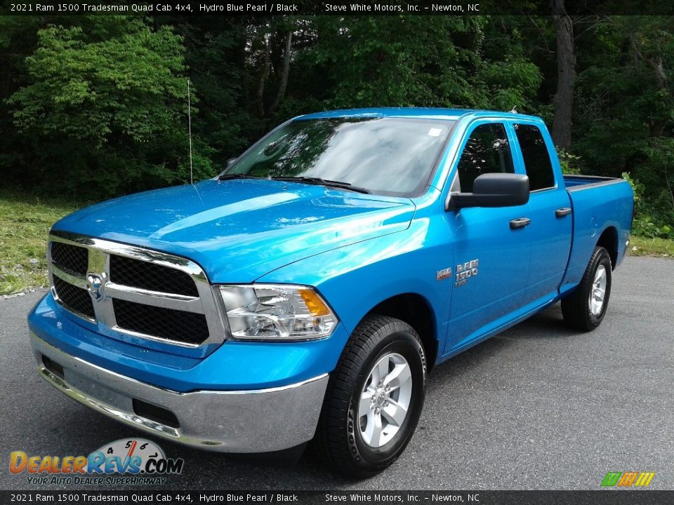 2021 Ram 1500 Tradesman Quad Cab 4x4 Hydro Blue Pearl / Black Photo #2