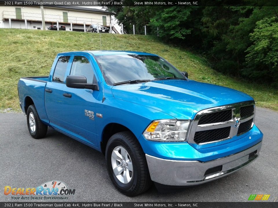 2021 Ram 1500 Tradesman Quad Cab 4x4 Hydro Blue Pearl / Black Photo #4