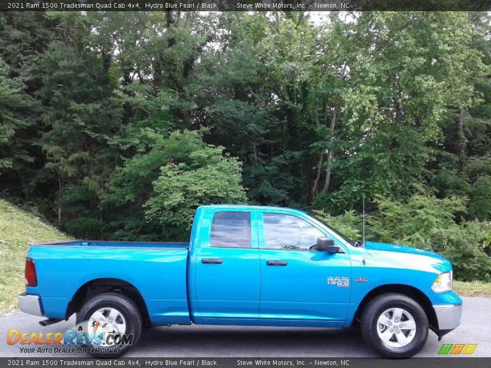 2021 Ram 1500 Tradesman Quad Cab 4x4 Hydro Blue Pearl / Black Photo #5