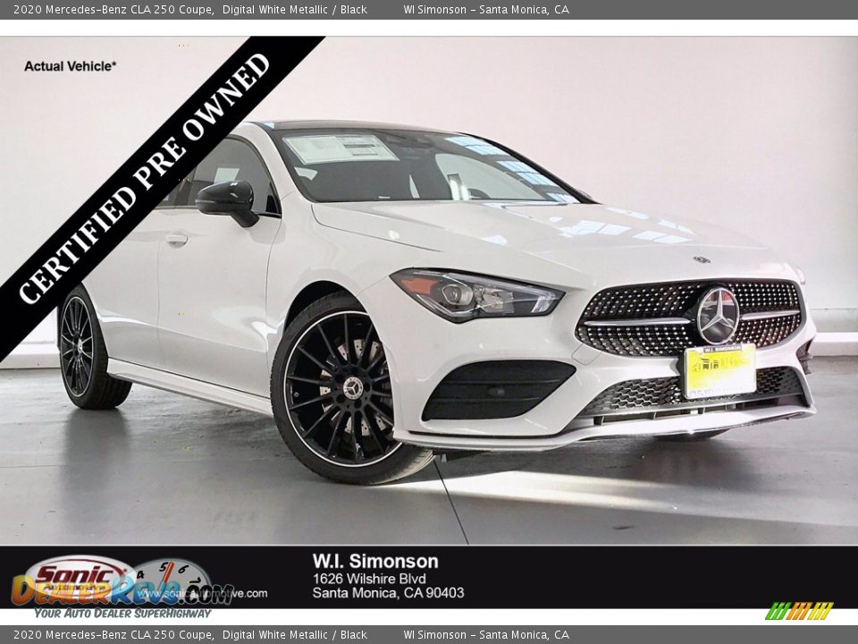 2020 Mercedes-Benz CLA 250 Coupe Digital White Metallic / Black Photo #1