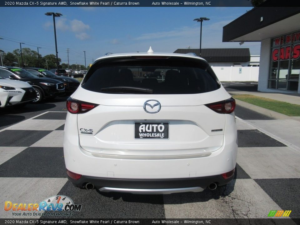 2020 Mazda CX-5 Signature AWD Snowflake White Pearl / Caturra Brown Photo #4