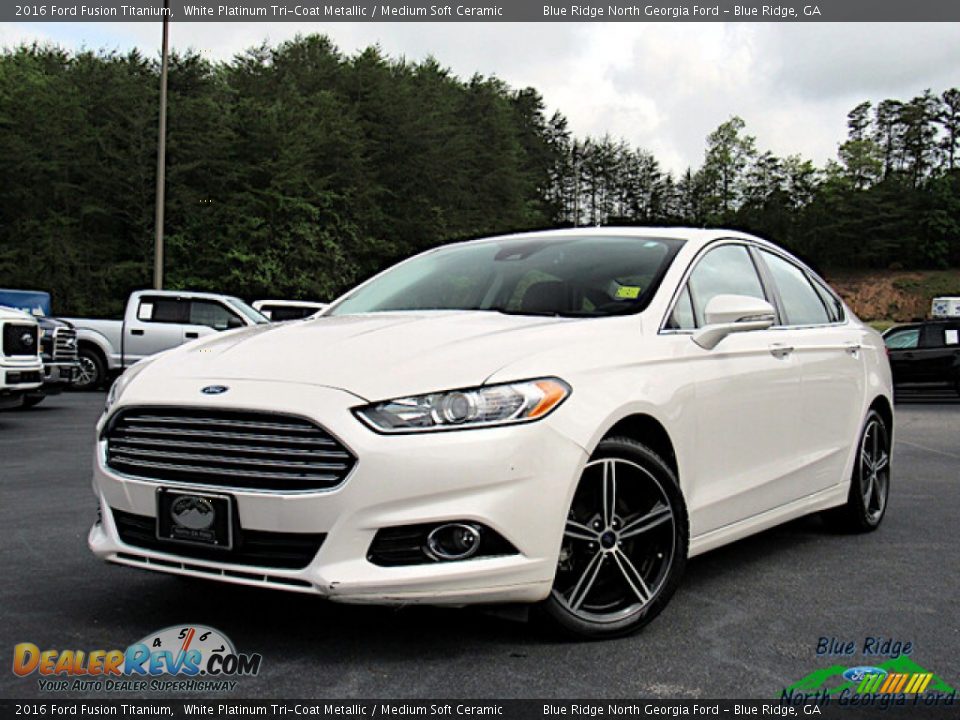 2016 Ford Fusion Titanium White Platinum Tri-Coat Metallic / Medium Soft Ceramic Photo #1