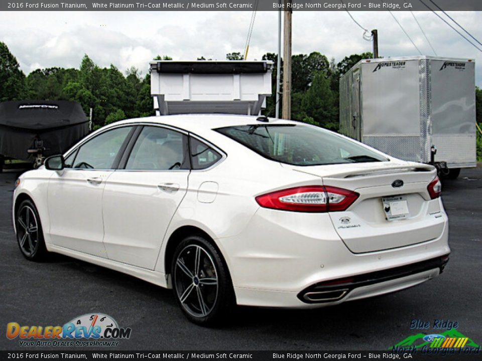 2016 Ford Fusion Titanium White Platinum Tri-Coat Metallic / Medium Soft Ceramic Photo #3