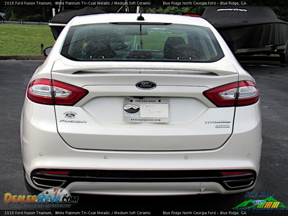 2016 Ford Fusion Titanium White Platinum Tri-Coat Metallic / Medium Soft Ceramic Photo #4