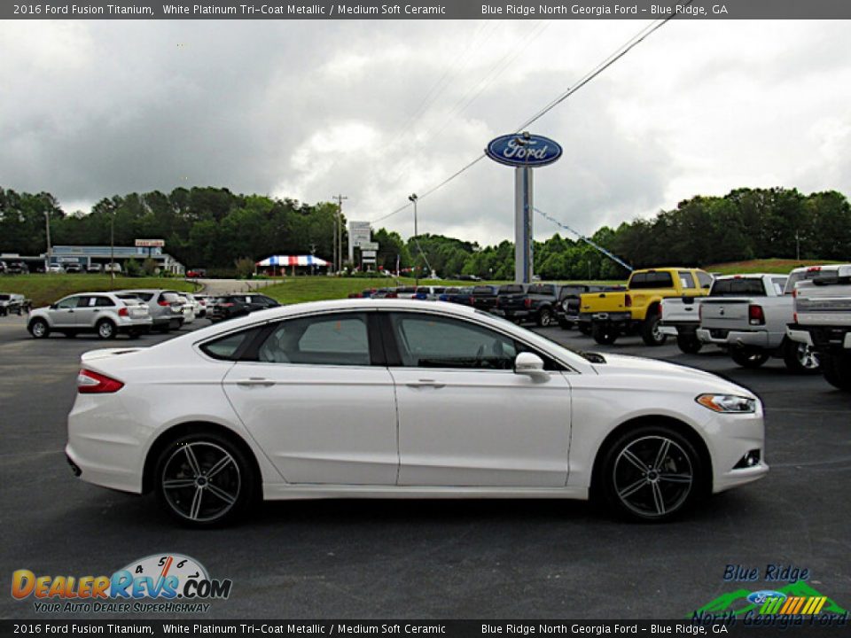 2016 Ford Fusion Titanium White Platinum Tri-Coat Metallic / Medium Soft Ceramic Photo #6