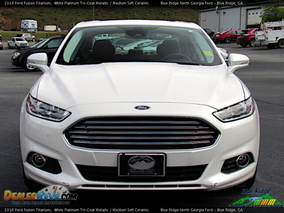 2016 Ford Fusion Titanium White Platinum Tri-Coat Metallic / Medium Soft Ceramic Photo #8