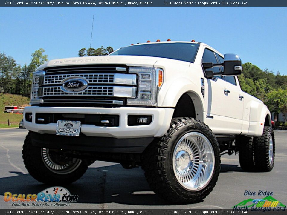 2017 Ford F450 Super Duty Platinum Crew Cab 4x4 White Platinum / Black/Brunello Photo #1