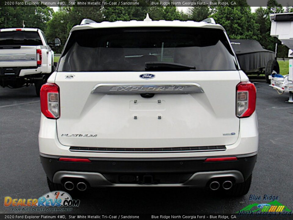 2020 Ford Explorer Platinum 4WD Star White Metallic Tri-Coat / Sandstone Photo #4