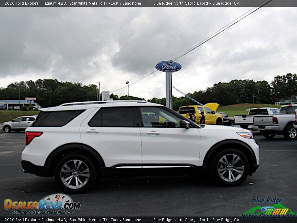 2020 Ford Explorer Platinum 4WD Star White Metallic Tri-Coat / Sandstone Photo #6