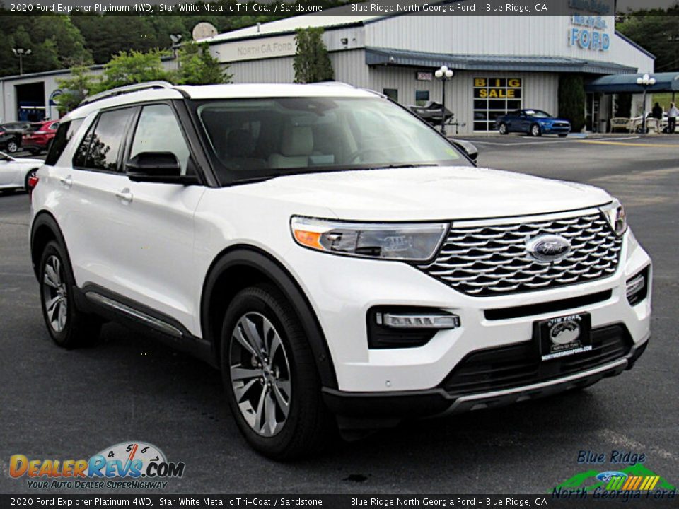 2020 Ford Explorer Platinum 4WD Star White Metallic Tri-Coat / Sandstone Photo #7