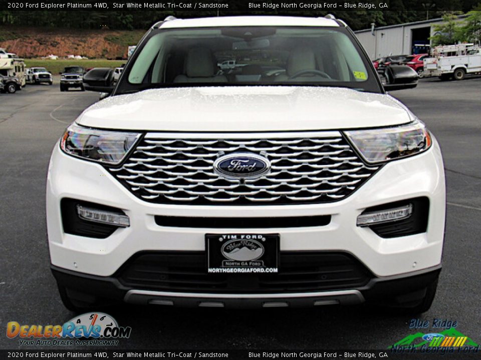 2020 Ford Explorer Platinum 4WD Star White Metallic Tri-Coat / Sandstone Photo #8