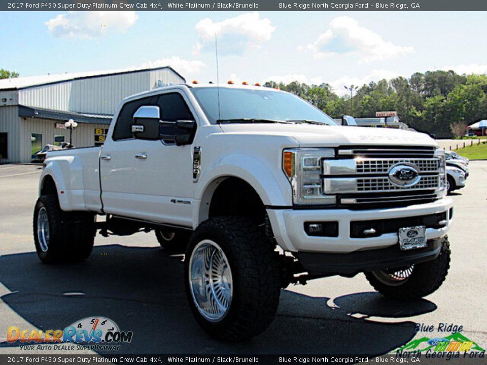 2017 Ford F450 Super Duty Platinum Crew Cab 4x4 White Platinum / Black/Brunello Photo #7