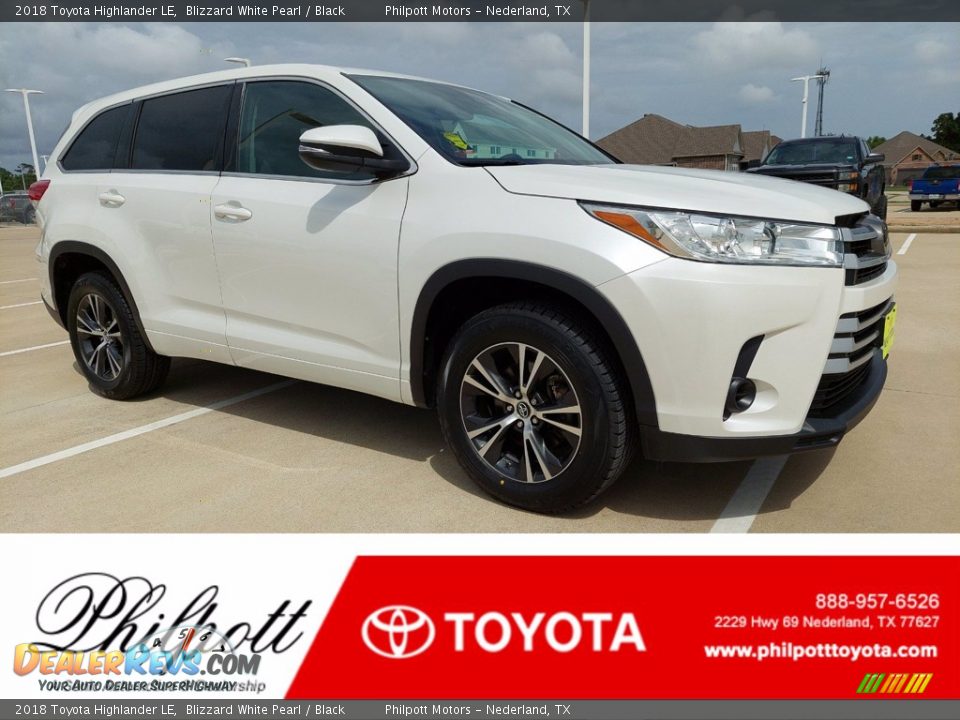 2018 Toyota Highlander LE Blizzard White Pearl / Black Photo #1