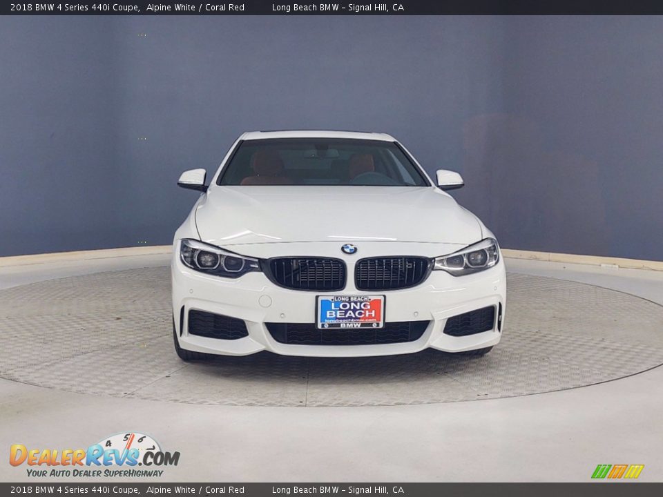 2018 BMW 4 Series 440i Coupe Alpine White / Coral Red Photo #2